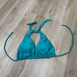 Vix Paula Herman‎ Turquoise Halter Bikini Top Swimsuit Beach Pool Resort M